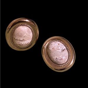 1980s clip ons goldtone w/ stone
